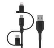 Belkin BoostCharge USB-A do lightning+MicroUSB+USB-C 1m Czarny BoostCharge Belkin