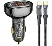 USAMS 2xUSB USB-C 80W + kabel USB-C Czarny 2xUSB USB-C 80W + kabel USB-C USAMS