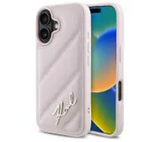 Karl Lagerfeld Quilted Signature iPhone 16 Różowy Quilted Signature Karl Lagerfeld
