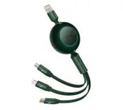 Baseus CAMJ010106 USB 3w1 Bright Mirror 3 micro USB Lightning USB-C 66W 2A 1,1m Zielony CAMJ010106 USB 3w1 66W 2A 1.1m (zielony) Baseus