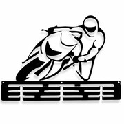 Wieszak na medale ŚCIGACZ wyścigi motorowe [M] 36x25cm dla sportowców