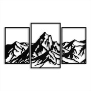 Dekor Tryptyk Góry Skaliste [3XL] 176x80cm - Metalowa dekoracja ścienna