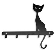 Wieszak na klucze CHUDY KOT [S] 20x18cm - Metalowy organizer ścienny na klucze, gadżety i akcesoria