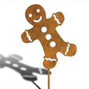 Biżuteria Ogrodowa Ozdoba Rdzawy Pan Piernik [XXL] 15x98cm - Świąteczna dekoracja ogrodu