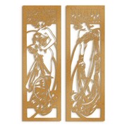 Dyptyk Alfons Mucha Dwie Dziewczyny [XXL] 66x100cm - Metalowa Dekoracja Ścienna