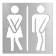 Tabliczka na WC Tu i Teraz - damsko-męska [XS] 12x12cm - oznaczenie toalet