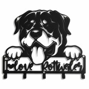 Wieszak Na Klucze Pies Rottweiler Love [S] 21x19cm - Metalowy