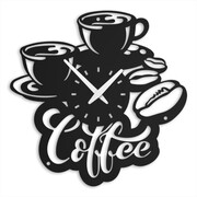 Zegar kuchenny Caffe [M] 40x39cm - metalowy zegar ścienny