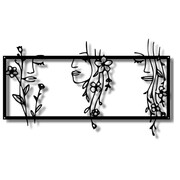 Kwieciste Damy [XXL] 92x53cm - Line Art - Metalowa Dekoracja Ścienna