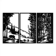 Dekor Tryptyk Dzika Przyroda [3XL] 162x100cm - Metalowa dekoracja ścienna