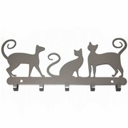 Wieszak na klucze TRZY KOTY [S] 22x10cm - Metalowy organizer ścienny na klucze, gadżety i akcesoria