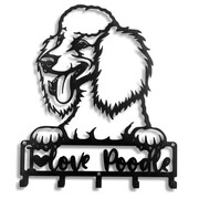 Wieszak Na Klucze Pies Pudel Love [S] 21x26cm - Metalowa Ozdoba Ścienna