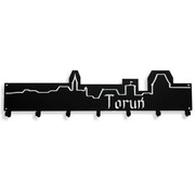 Wieszak do przedpokoju MIASTO TORUŃ ZARYS [XL] 60x18cm - Metalowy Wieszak Na Ubrania, Kurtki I Płaszcze