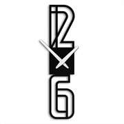 Zegar 12 6 [XL] 16x70cm - metalowy zegar ścienny