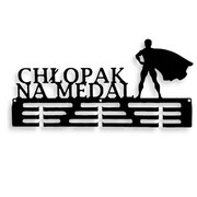 Wieszak na medale Chłopak Na Medal [M] 28x19 cm - Metalowy na Ścianę