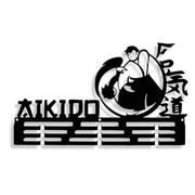 Wieszak na medale AIKIDO [M] 36x21cm sztuki walki