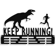 Wieszak na medale biegacza KEEP RUNNING! [M] 36x23cm - Metalowy ścienny wieszak na medale dla biegacza