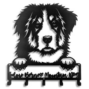 Wieszak Na Klucze Berneński Pies Pasterski Love [S] 21x25cm - Metalowa Ozdoba Ścienna