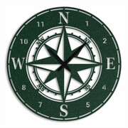 Zegar Busola [M] 40cm - metalowy zegar ścienny dla podróżnika