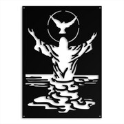 Ozdoba Ścienna Jezus Pokoju [XL] 50x70cm - Metalowa Dekoracja Ścienna