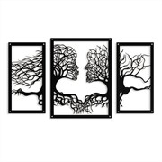Tryptyk Drzewa Miłości [XL] 85x50cm - Metalowa Dekoracja Ścienna
