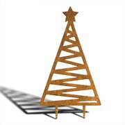 Ozdoba ogrodowa Rdzawy Choinka w Zygzak [XXL] 51x92cm - rdzą patynowana dekoracja świąteczna