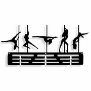 Wieszak na medale POLE DANCE [L] 42x19cm taniec na rurze czarny