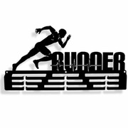 Wieszak na medale biegacza RUNNER [M] 36x19 CM - Metalowy ścienny wieszak na medale dla biegacza