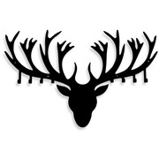 Wieszak na kurtki do przedpokoju Jeleń [L] - 40x25cm - Metalowy na Ścianę