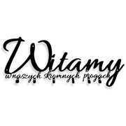 WITAMY W NASZYCH SKROMNYCH PROGACH [XL] 58x18cm - Metalowy wieszak ścienny na ubrania, kurtki, płaszcze