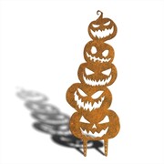 Ozdoba ogrodowa Stracho Dynie [XL] 29x78cm - rdzawa dekoracja do ogrodu na halloween