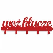 Wieszak Na Klucze Weź Klucze [S] 21x7cm - Metalowy organizer ścienny na klucze, gadżety i akcesoria