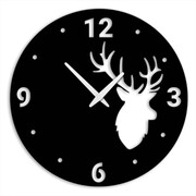 Zegar z Jeleniem [M] 40cm - metalowy zegar ścienny
