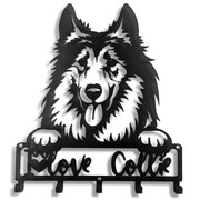 Wieszak Na Klucze Owczarek Szkocki Collie Love [S] 21x26cm - Metalowa Ozdoba Ścienna
