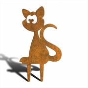 Ozdoba ogrodowa Pupil Ogrodowy Kotek Maurycy [M] 22x39cm - rdzawa dekoracja do ogrodu