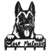 Wieszak Na Klucze Pies Malinois Love [S] 21x27cm - Metalowy