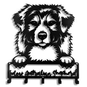 Wieszak Na Klucze Pies Owczarek Australijski Love [S] 21x25cm - Metalowa Ozdoba Ścienna