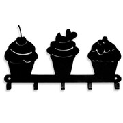 Wieszak Kuchenny Muffiny Babeczki [S] 18x11cm - Metalowy organizer ścienny na ściereczki do kuchni