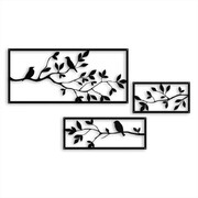 Tryptyk Wiosenne Gałązki [4XL] 249x52cm - Metalowa Dekoracja Ścienna