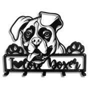 Wieszak Na Klucze Pies Bokser Love [S] 21x18cm - Metalowy