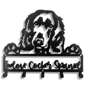 Wieszak Na Klucze Pies Cocker Spaniel Love [S] 21x20cm - Metalowa Ozdoba Ścienna