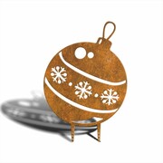 Ozdoba ogrodowa Rdzawa Bombka [XL] 54x77cm - rdzą patynowana dekoracja świąteczna