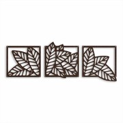 Tryptyk Burza Liści [3XL] 130x47cm - Metalowa Dekoracja Ścienna