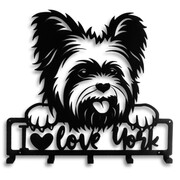 Wieszak Na Klucze Pies York Love [S] 21x23cm - Metalowy Ścienny