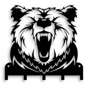 Wieszak na klucze NIEDŹWIEDŹ GRIZZLY [S] 22x22cm - Metalowy organizer na klucze i akcesoria
