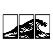 Dekor Tryptyk Wielka Fala [3XL] 135x70cm - Metalowa dekoracja ścienna