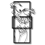 Odziana w Motyle [XXL] 58x98cm - Line Art - Metalowa Dekoracja Ścienna