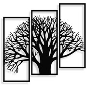 Dekor Tryptyk Drzewo Czasu [XXL] 123x100cm - Metalowy Ścienny
