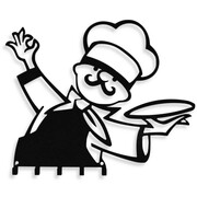 Wieszak kuchenny KUCHARZ [S] 27x22cm - Metalowy wieszak ścienny na ściereczki do kuchni