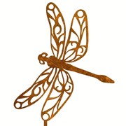 Biżuteria Ogrodowa Ozdoba Rdzawa Ażurowa Ważka [XL] 22x98cm